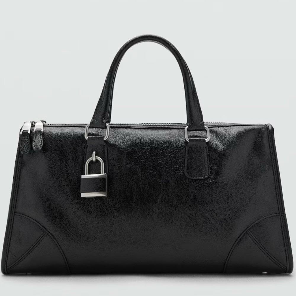 MANGO SHINY HANDBAG WITH HANDLES